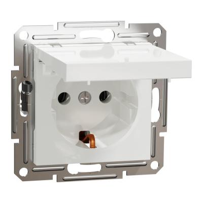 SCH ASFORA BEYAZ KAPAKLI TOPRAKLI PRIZ CERCEVESIZ